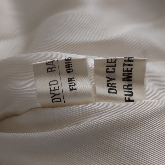 Vintage Rabbit Fur Short Jacket Dyed White Brown Completely Lined - Picture 8 of 16